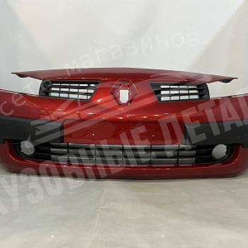 Бампер передний Renault Megane 2 (02-06) дорест B76 Fiery Red красный